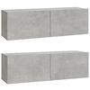vidaXL Set de muebles de TV 3 pzas madera contrachapada gris hormig&oacute;n