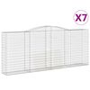 vidaXL Cestas de gaviones 7 uds forma de arco hierro 400x50x160/180 cm