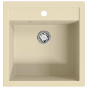 vidaXL Fregadero de cocina de granito con un seno beige