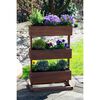 dobar Jardinera vertical con 3 maceteros marr&oacute;n