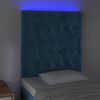 vidaXL Cabecero con luces LED terciopelo azul oscuro 80x7x118/128 cm