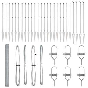 vidaXL Poste de Valla Plateado