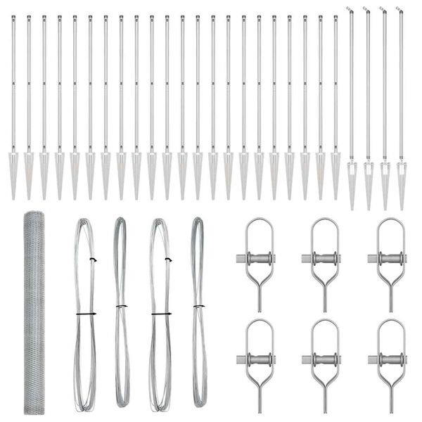 vidaXL Poste de Valla Plateado 50 x 1,6 m (malla de 13 mm) Acero