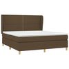 vidaXL Cama box spring con colch&oacute;n tela marr&oacute;n oscuro 160x200 cm