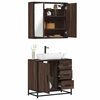 vidaXL Set de muebles baño 2 pzas madera contrachapada marrón roble