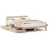 vidaXL Estructura de cama sin colch&oacute;n madera maciza de pino 135x190 cm