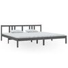 vidaXL Estructura de cama sin colch&oacute;n madera maciza gris 200x200 cm