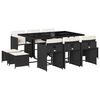 vidaXL Set de comedor jard&iacute;n 11 pzas con cojines rat&aacute;n sint&eacute;tico negro