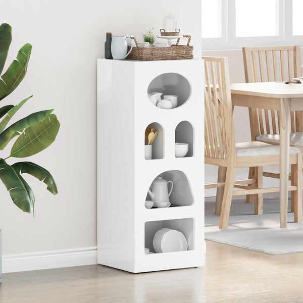 vidaXL Aparador brillante 40 x 35 x 100,5 cm Madera de ingenier&iacute;a