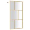 vidaXL Mampara puerta ducha vidrio transparente ESG dorado 100x195 cm