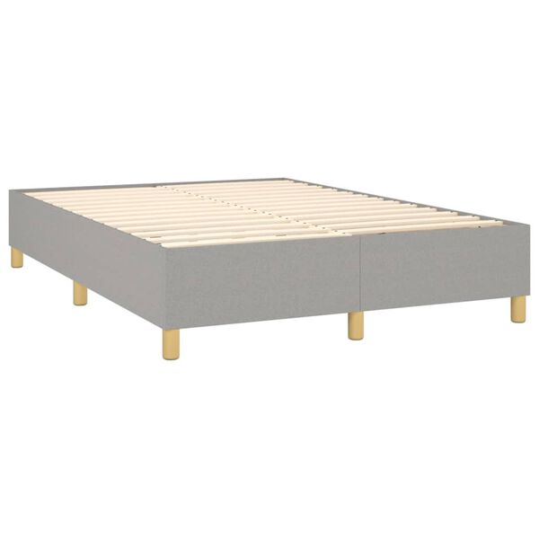 vidaXL Cama box spring con colch&oacute;n tela gris claro 140x190 cm