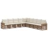 vidaXL Conjunto de sof&aacute;s de jard&iacute;n 9 pcs Beige y blanco crema