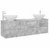 vidaXL Juego de muebles de ba&ntilde;o 3 uds. Gris Hormig&oacute;n