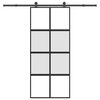 vidaXL Puerta corredera herrajes 90x205 cm vidrio templado y aluminio