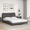vidaXL Estructura de cama sin colch&oacute;n Hvar cuero sint&eacute;tico gris 140x190 cm