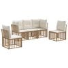 vidaXL Conjunto de sof&aacute;s de exterior Natural Poli&eacute;ster