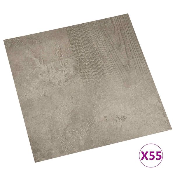 vidaXL Tableros de Suelo 55 pcs Gris 5,11 m&sup2; PVC