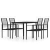 vidaXL Juego de comedor para jard&iacute;n 5 piezas negro