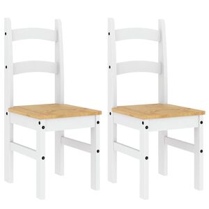 vidaXL Sillas de comedor 2 uds madera maciza pino blanco 40x46x99 cm