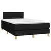 vidaXL Cama box spring con colch&oacute;n LED tela negro 120x200 cm