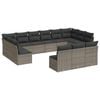 vidaXL Set sof&aacute;s de jard&iacute;n con cojines 13 piezas rat&aacute;n sint&eacute;tico gris