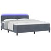 vidaXL Cama Box Spring LED con LED Gris oscuro 180 x 200 cm Terciopelo