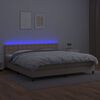 vidaXL Cama box spring colch&oacute;n LED cuero sint&eacute;tico capuchino 200x200cm