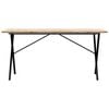 vidaXL Mesa de comedor marco X madera maciza pino acero 160x80x75,5 cm