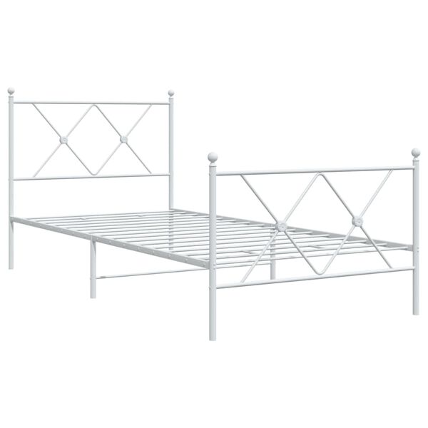 vidaXL Estructura cama sin colchón con estribo metal blanco 90x190 cm