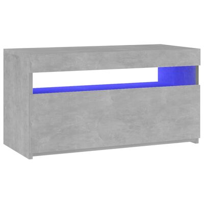 vidaXL Mueble de TV con luces LED gris hormigón 75x35x40 cm