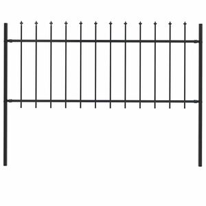 vidaXL Valla de jard&iacute;n Woerden con punta de lanza de acero, 170x80 cm, negro