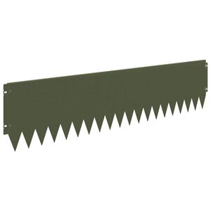 vidaXL Borde de C&eacute;sped 20 uds. 103 x 25 cm Acero Verde oliva