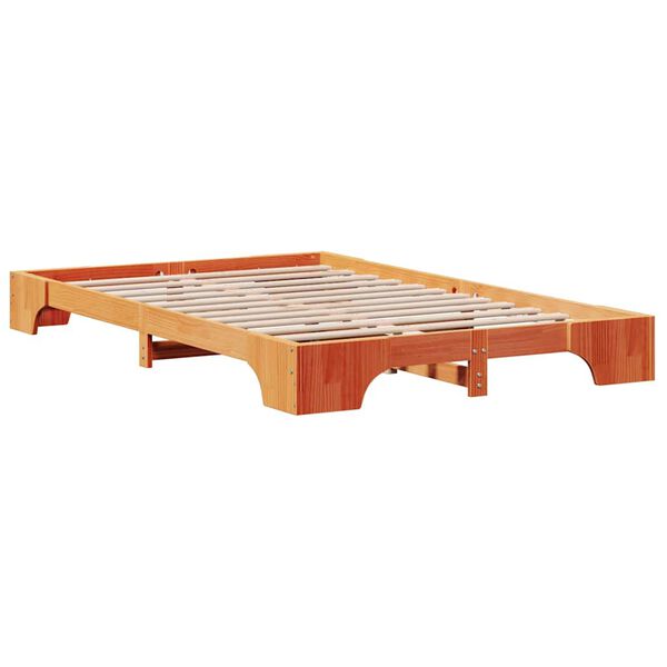 vidaXL Estructura de cama Marrón cera 140 x 190 cm