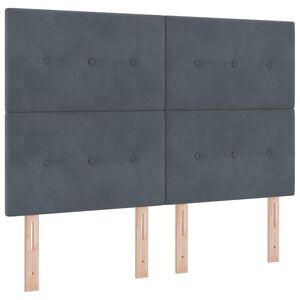 vidaXL Cama Box Spring LED Gris oscuro 140 x 190 cm Terciopelo