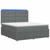 vidaXL Cama de muelles con LED y colch&oacute;n Gris oscuro 140 x 190 cm Tela