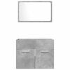 vidaXL Set muebles de ba&ntilde;o 2 piezas madera contrachapada gris hormig&oacute;n
