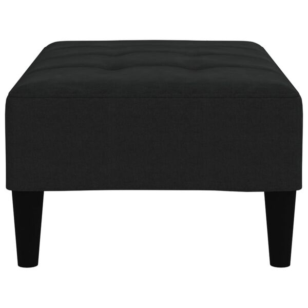 vidaXL Taburete de tela de microfibra negro