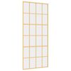 vidaXL Puerta corredera dorada de vidrio ESG transparente y aluminio