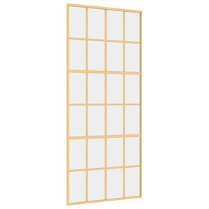 vidaXL Puerta corredera dorada de vidrio ESG transparente y aluminio