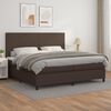 vidaXL Cama box spring con colch&oacute;n cuero sint&eacute;tico marr&oacute;n 200x200 cm