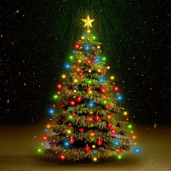vidaXL Red de luces de &aacute;rbol de Navidad 210 LEDs de colores 210 cm