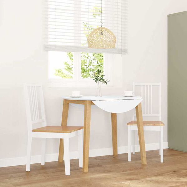 vidaXL Sillas de comedor 2 unidades madera maciza de caucho blanco