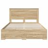 vidaXL Estructura de cama con caj&oacute;n con cabecera Madera contrachapada