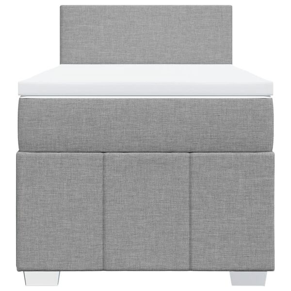 vidaXL Cama box spring con colch&oacute;n tela gris claro 90x190 cm