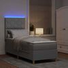 vidaXL Cama Box Spring LED con colch&oacute;n Gris Claro 80 x 200 cm tela