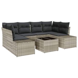 vidaXL Conjunto de sof&aacute; de jard&iacute;n 8 pcs Gris Claro y Gris Oscuro