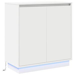 vidaXL Aparador LED Blanco 71 x 34,5 x 75 cm Madera de ingenier&iacute;a