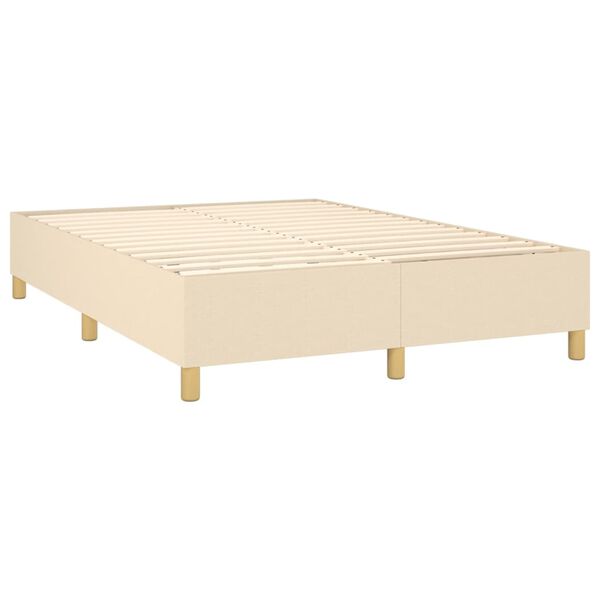vidaXL Cama box spring con colch&oacute;n tela color crema 140x200 cm
