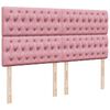 vidaXL Cama box spring con colch&oacute;n terciopelo rosa 200x200 cm