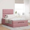 vidaXL Estructura cama otomana colchones terciopelo rosa 120x190 cm